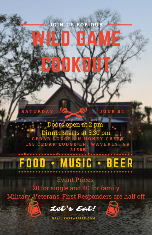 Reels for Heroes & Outdoor Adventures 1st annual Wild Game Cook Out